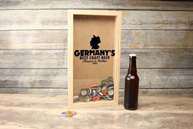Trinket Frame Gift for Dad Personalized Shadow Box~ Best Craft Beer Home Bar Accessories Collectible Display Beer Man Cave