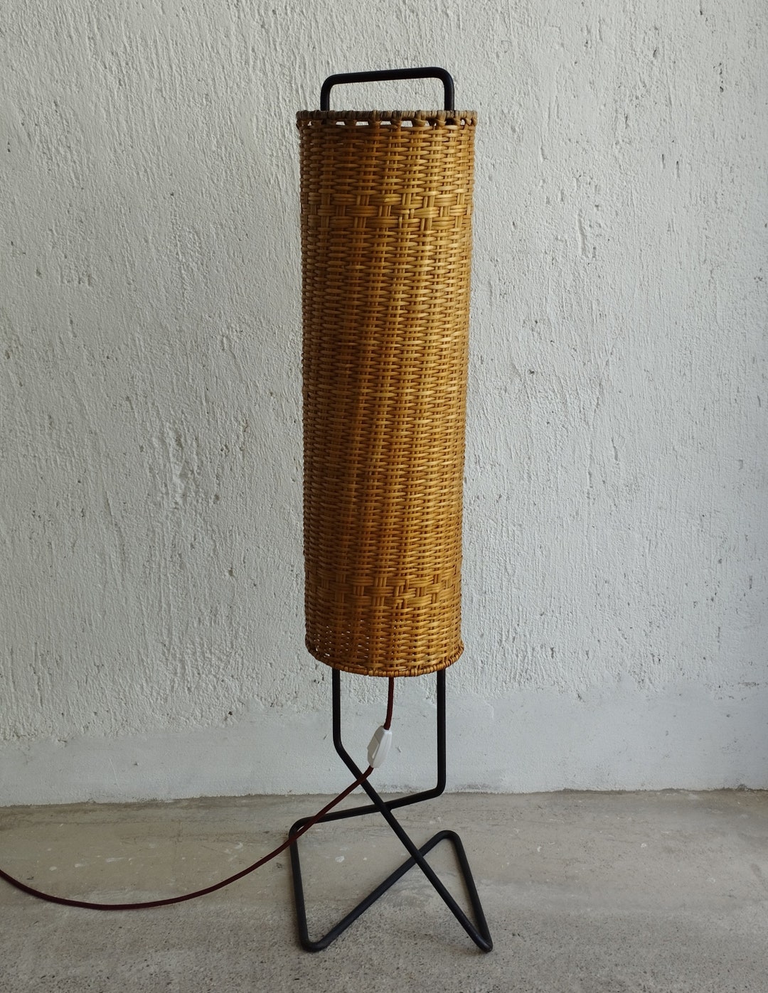 Hungarian Mid Century Plaited Reed Floor Lamp - Etsy