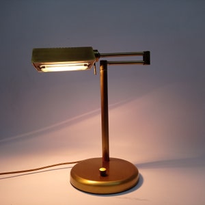 Mid Century Brass Swing Arm Table lamp 70s