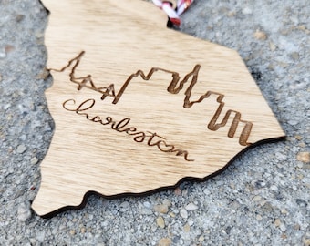 Charleston South Carolina Christmas Ornament| CHS| State Christmas Ornament | SC | Gift| Souvenir| Christmas Tree Ornament
