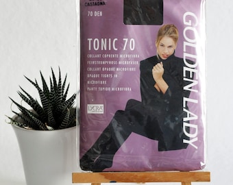 90s tights * new * opaque microfibre Golden Lady microfibre 70 DEN Castagna dark brown TONIC 70 with Lycra by Dupont 48-52