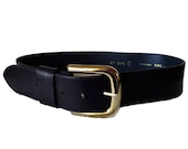 Black leather belt CUIR DE YACHETTE Made in France Women belt Vintage belt Size 75 30