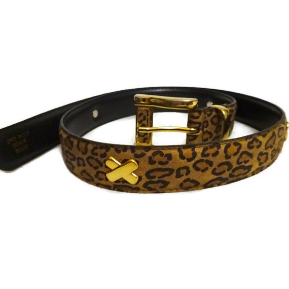 Leopard Pattern Belt Women's Belt Brown 