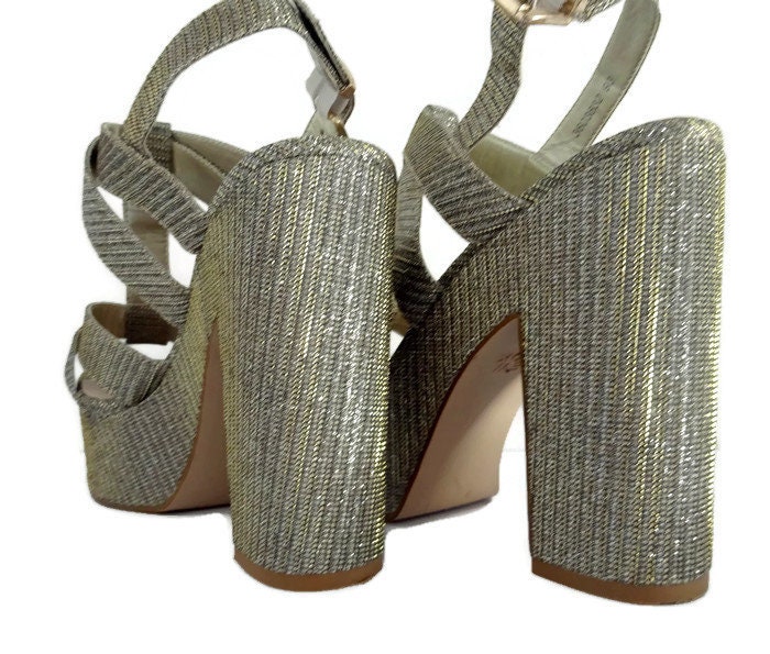 Silver Shoes High Heel Shoe Gold Shoes Wedding Shoes Women Etsy
