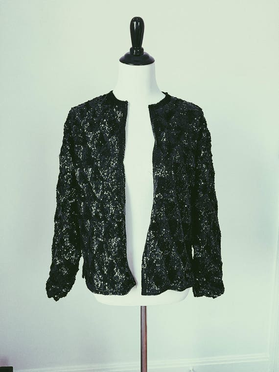 long black sequin jacket