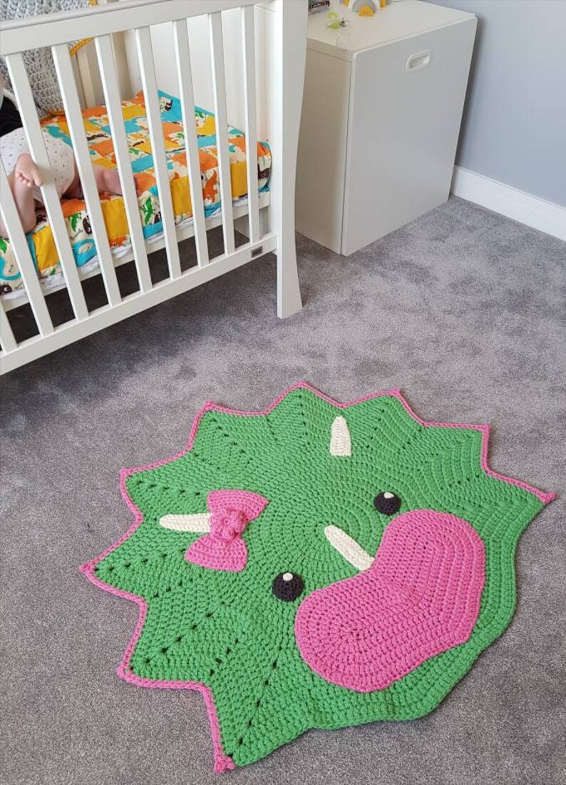 Dinosaur Triceratops rug for children's room babys nursery Etsy