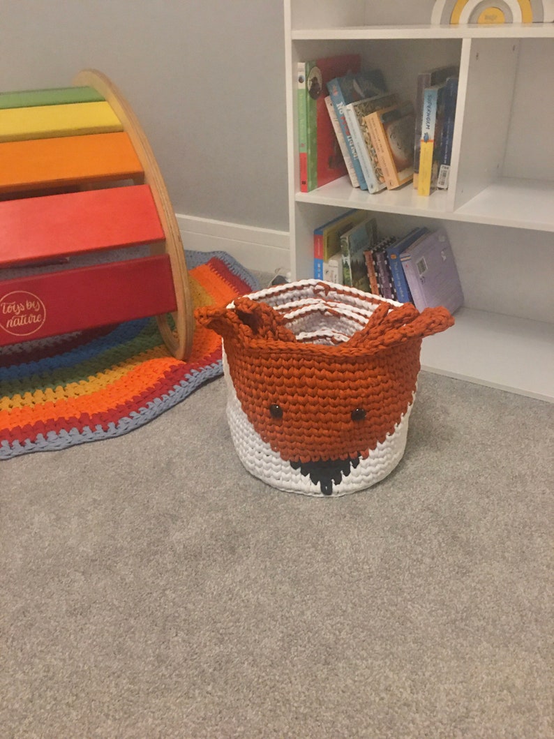 Fox storage basket toy basket Woodland nursery theme wood Etsy