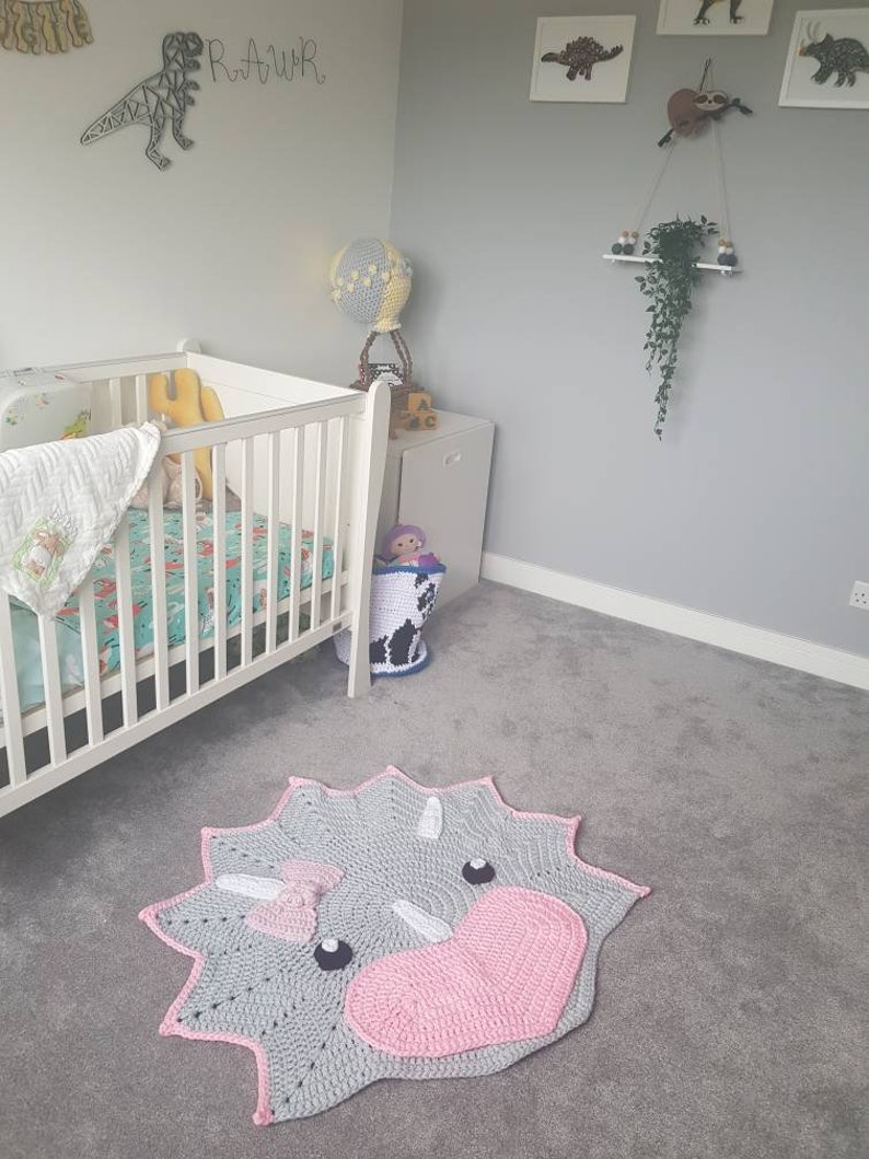 Dinosaur Triceratops rug for children's room babys nursery Etsy