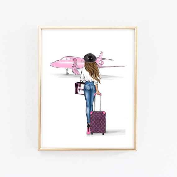 Clip Art Fashion Bag Fashion Travel Travel Girl Pink Car Maps Rome Wanderlust Girl Travel Clipart Sunglasses Vintage Car