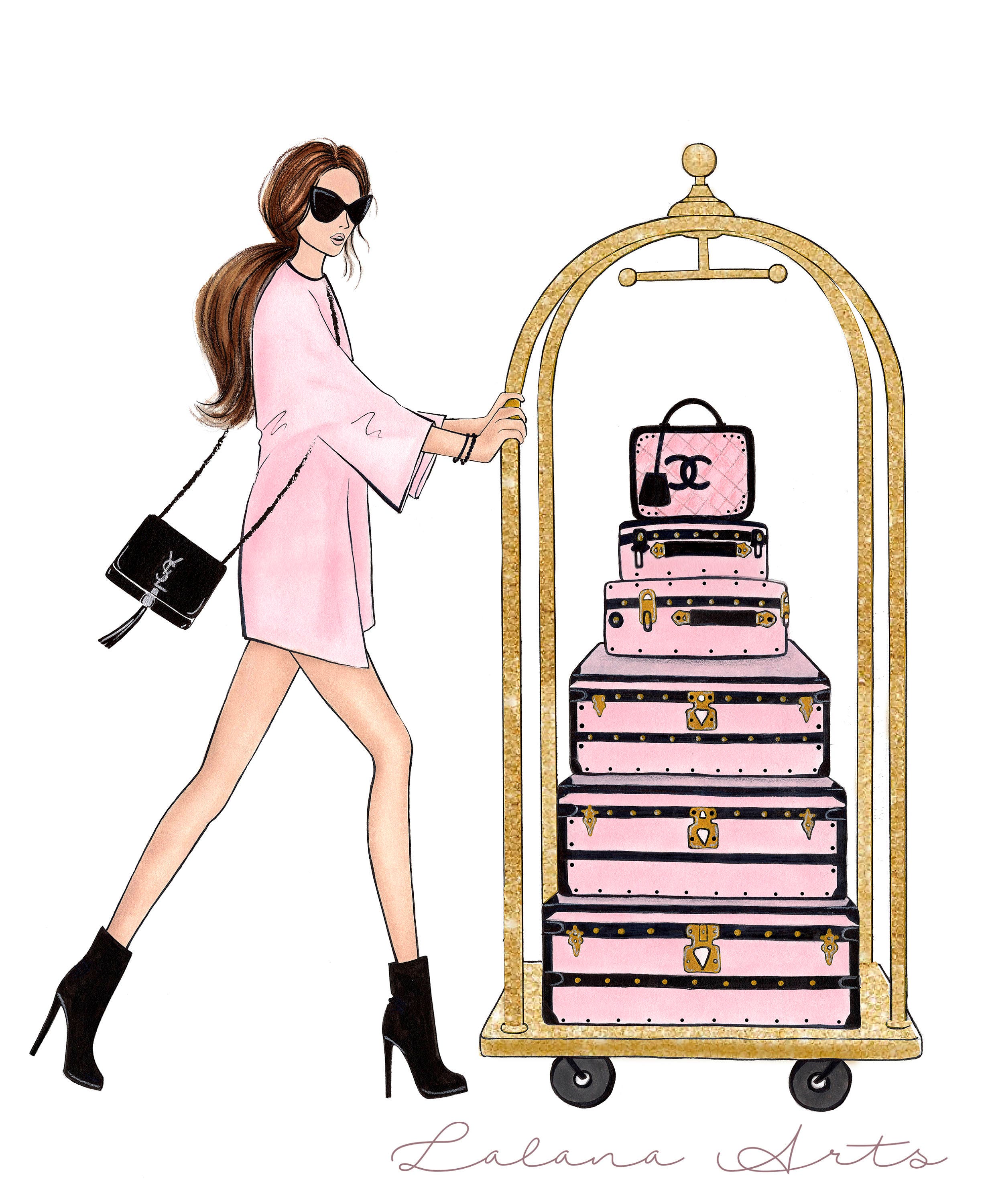 DIGITAL Fashion Art Printable Wall Art Blush Pink Gold Poster Etsy