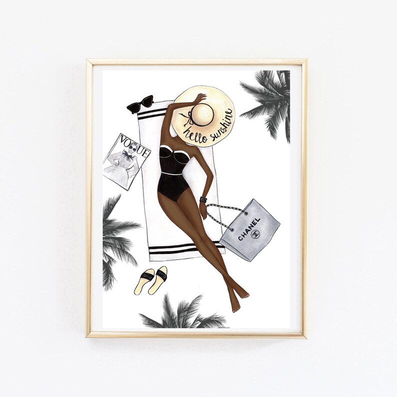 Summer Wall Art Summer Fashion Art Summer Beach Art Print Etsy