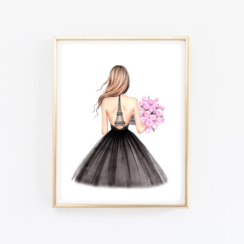 Paris fashion art print set