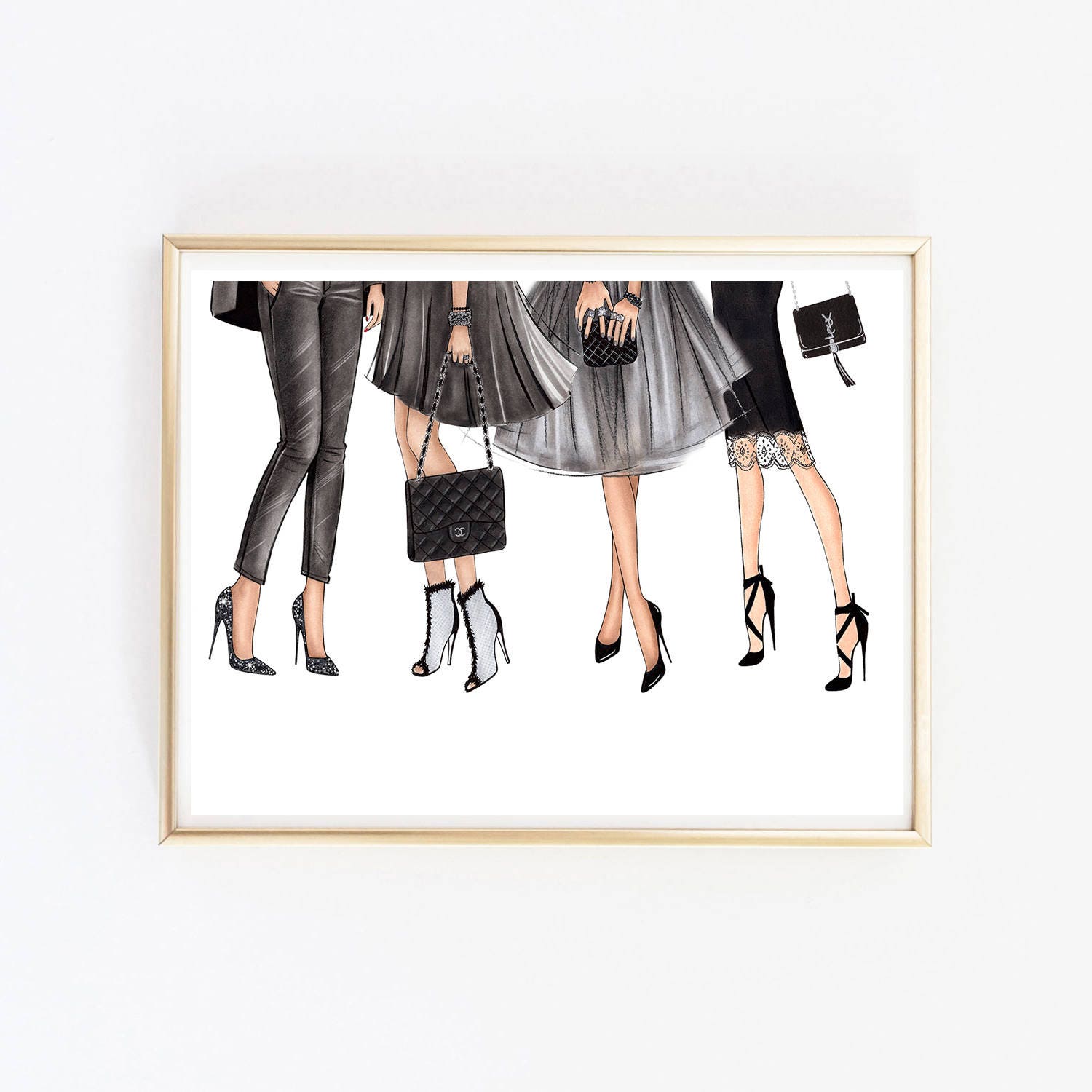 Fashion wall art Fashion illustration Fashion designer art | Etsy