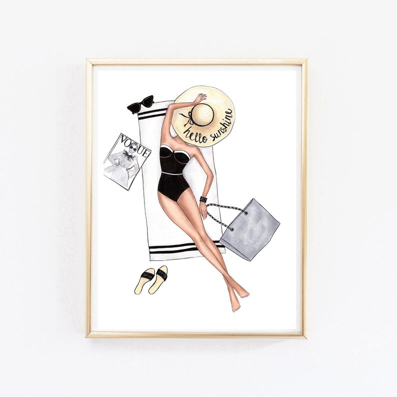 Summer Wall Art Summer Fashion Art Summer Beach Art Print Beach Summer Wall Art Summer Fashion Art Summer Beach Art Print Beach