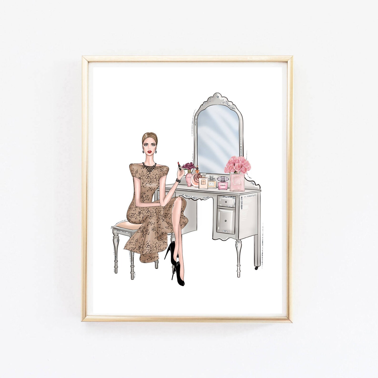 Vanity art print Vanity wall decor Vanity decor Fashion decor Etsy