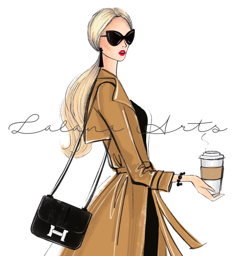 Fashion Girl Art Fashion Illustration Girly Wall Decor Fashion Bedroom Art Beauty room art Coffee art print Closet Art Fashion sketch