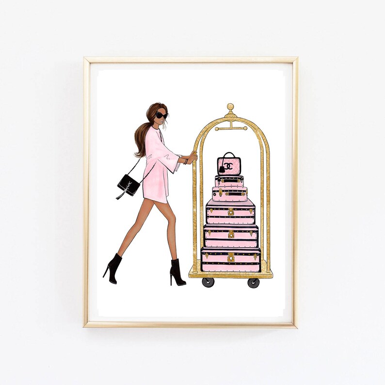 DIGITAL Fashion Art Printable Wall Art Blush Pink Gold Poster Etsy