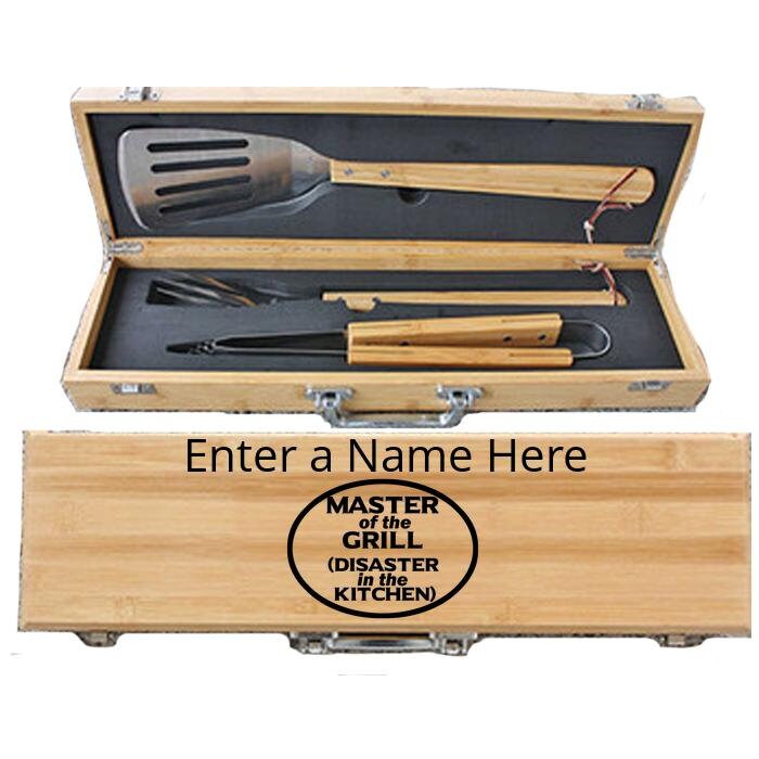 Personalized Add a custom name BBQ Grill Set in a Custom Etsy