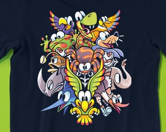 DKC Animal Buddies T-SHIRT // Donkey Kong Country Animals // Rambi Enguarde Squitter Rattly Squawks  // Retro SNES // Gifts for Gamers