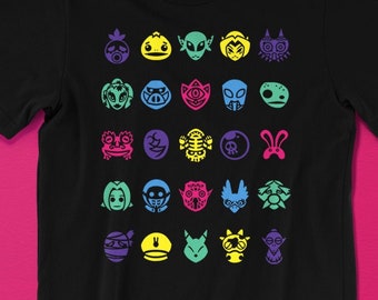 Majora's Masks T-SHIRT Mask Collection // Legend of Zelda // Bunny Hood // Fierce Deity // Deku Goron Zora // N64