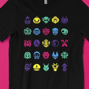 Majora&#39;s Masks T-SHIRT Mask Collection // Legend of Zelda // Bunny Hood // Fierce Deity // Deku Goron Zora // N64 // Gifts for Gamers