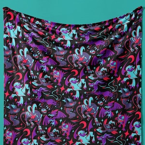 Dark Type Pattern THROW BLANKET // Super Soft // Houndoom // Absol // Sableye // Zorua