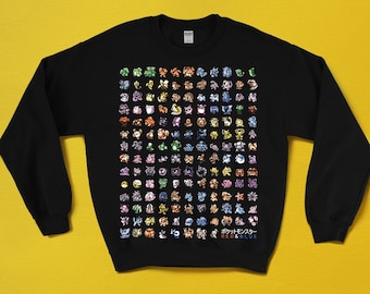 Original 151 SWEATER // Kanto Pkmn Red Blue // Retro Games // Bulbasaur  Charmander Squirtle // Gen1 - Main Image