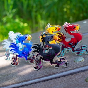 Chocobo Companion Acrylic Keychain // FFXIV Final Fantasy // 5 Different Dye Colors