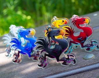 Chocobo Companion Acrylic Keychain // FFXIV Final Fantasy // 5 Different Dye Colors