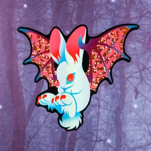 Bat Bunny Aufkleber // Twisted Forest