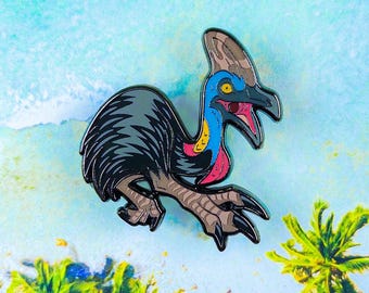 Cassowary Enamel Pin // Jurassic Attack! Dinosaur Series