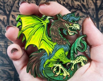 Basilisk Enamel Pin "Slithering Serpent" // Chimera ~ Mythical Creature