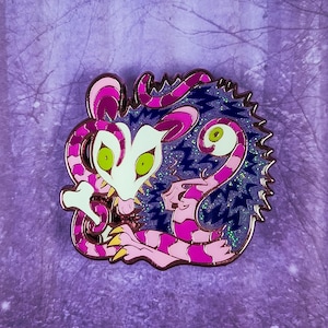 Scrap Eater Opossum Enamel Pin // Twisted Forest