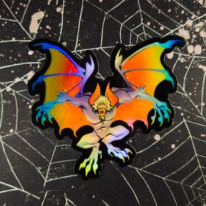 Pegatina holográfica de Batsquatch // Críptido // Monstruo de leyenda urbana