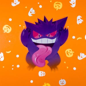 Ghostly Gengar Sticker // Transparent Vinyl