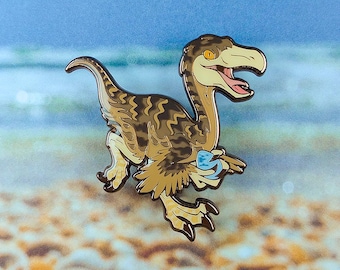 Struthiomimus Enamel Pin // Jurassic Attack! Dinosaur Series