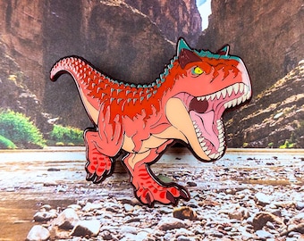 Carnotaurus Enamel Pin // Jurassic Attack! Dinosaur Series