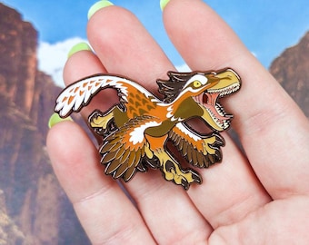 Velociraptor Enamel Pin // Jurassic Attack! Dinosaur Series