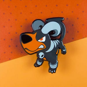 HOUNDOOM Enamel Pin // + Shiny Version! // Big Head Fisheye Lens Style // GOOD DOG! Series