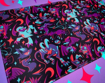 Dark Type Pattern Playmat // Gaming Desk Mat Mouse Pad // Houndoom // Absol // Sableye // Zorua