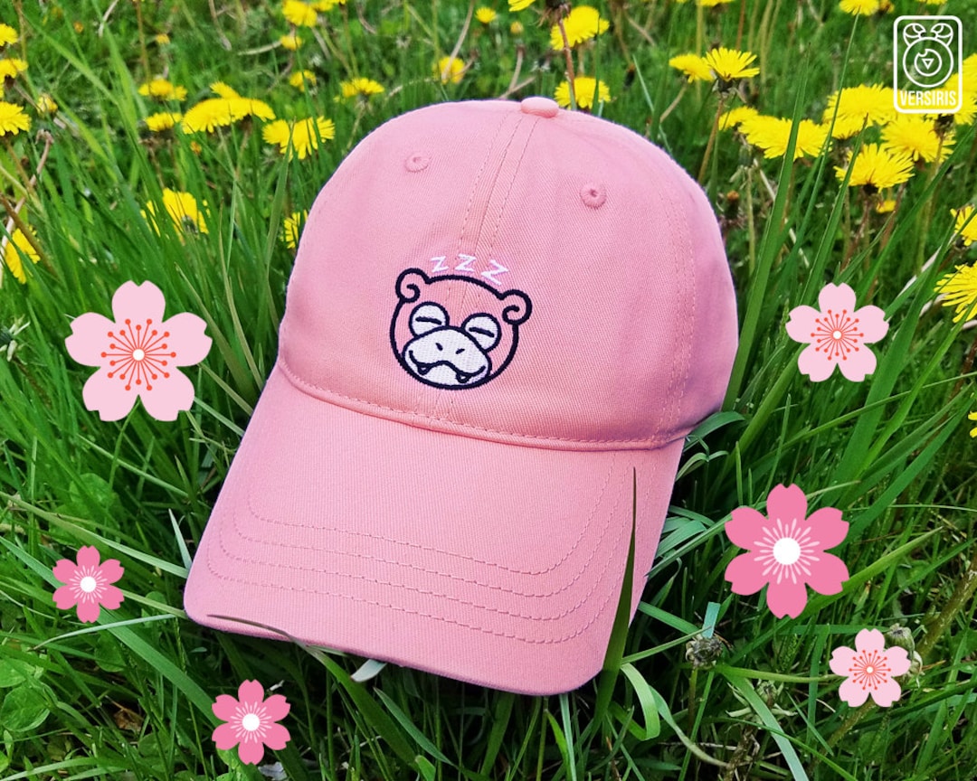 Sleepy Slowpoke Dad Cap // Embroidered Hat // Cute // Pink
