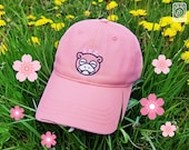 帽子 BOOTMAN T4 CAP slowpoke Sleepy Slowpoke Dad Cap // Embroidered Hat // Cute // Pink