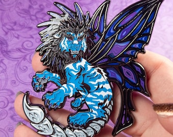 Manticore Enamel Pin "Cold Sting" // Chimera ~ Mythical Creature