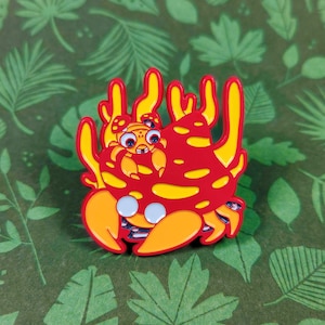 Paras & Parasect Mushroom Enamel Pin — Evolution Duo Matched with Fungi Species
