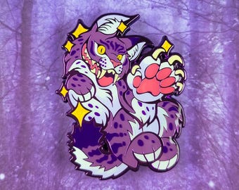 Cheshire Grin Bobcat Enamel Pin // Twisted Forest
