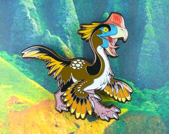 Gigantoraptor Enamel Pin // Jurassic Attack! Dinosaur Series
