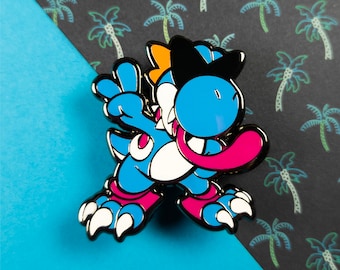 Boshi Enamel Pin — SMRPG Blue Yoshi
