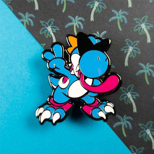 Boshi Enamel Pin — SMRPG Blue Yoshi