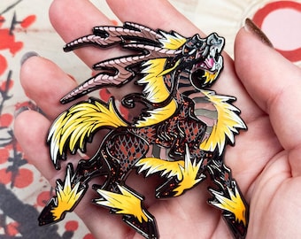 Kirin Enamel Pin "Divine Step" // Chimera ~ Mythical Creature from Japan