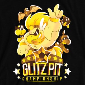 Glitz Pit T-SHIRT // Paper Mario Thousand Year Door // Rawk Hawk // Koopa // Bobomb // Gamecube // Gifts for Gamers image 3